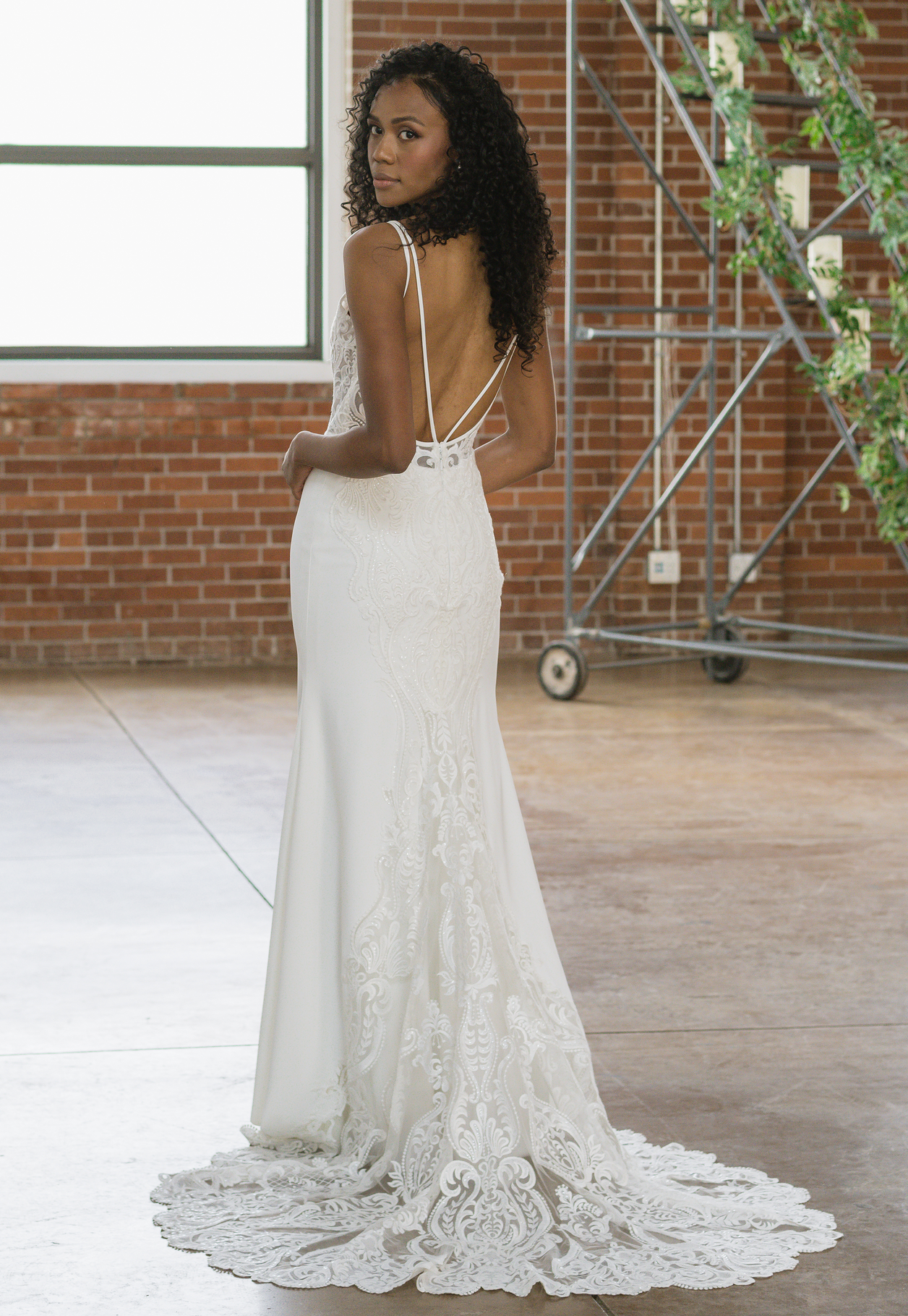Wedding dress, fit and flare, lace bodice