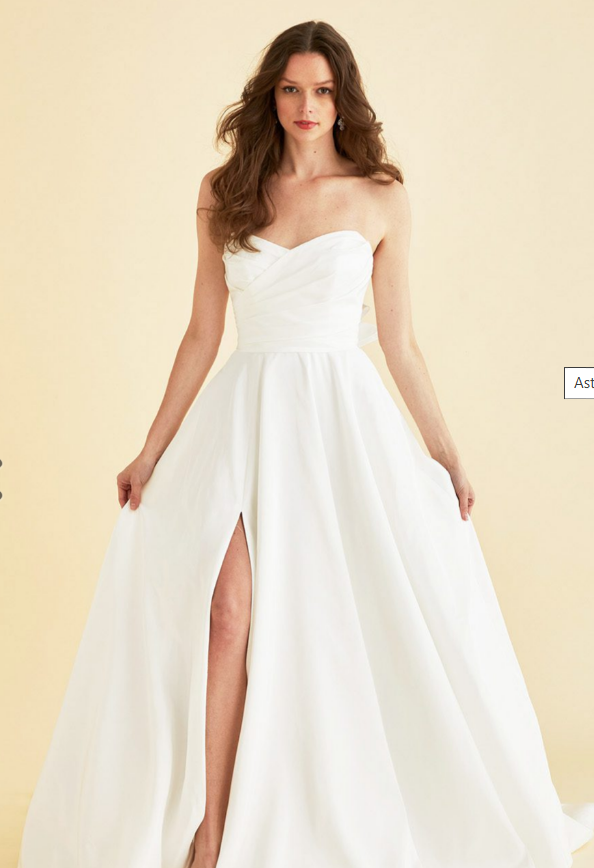 Charmeuse fit and flare wedding dress