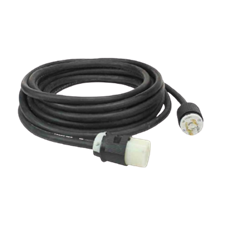 A black cable with a white connector on a white background.