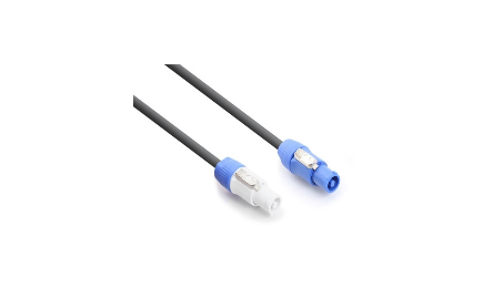 A pair of cables with blue and white connectors on a white background.