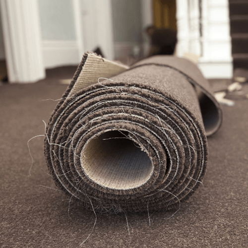 a carpet roll ready for delivery