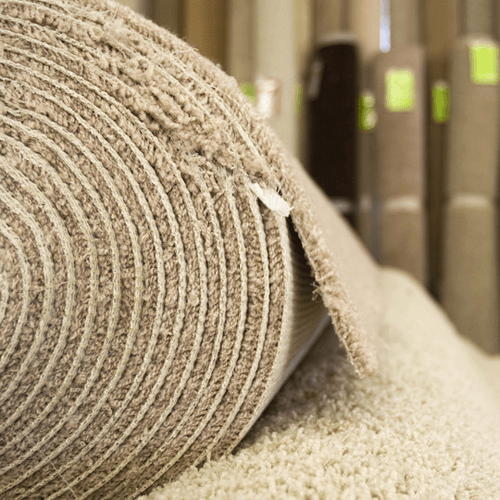 a thick roll of carpet