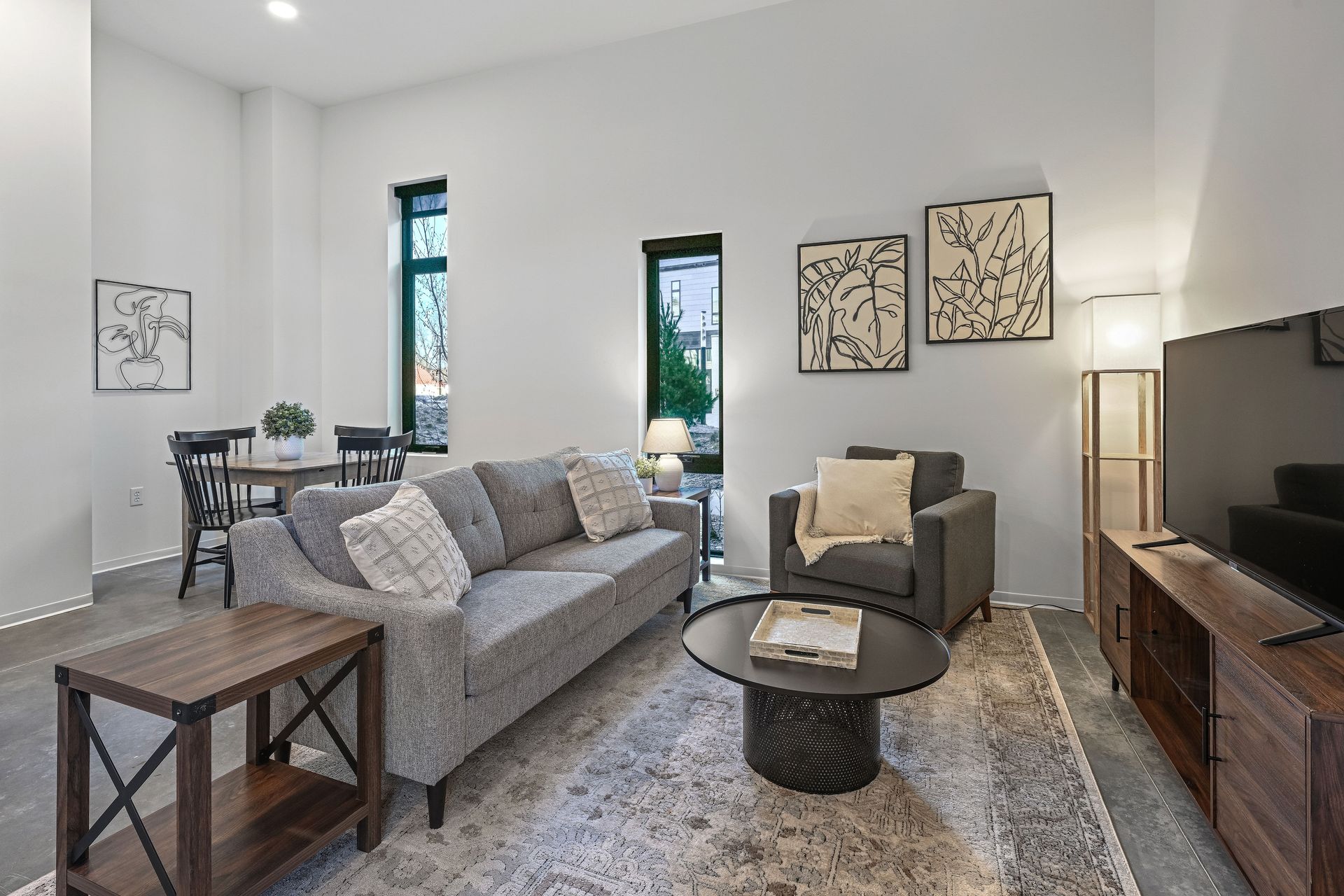 Luxury apartment living room in Stevens Point, WI