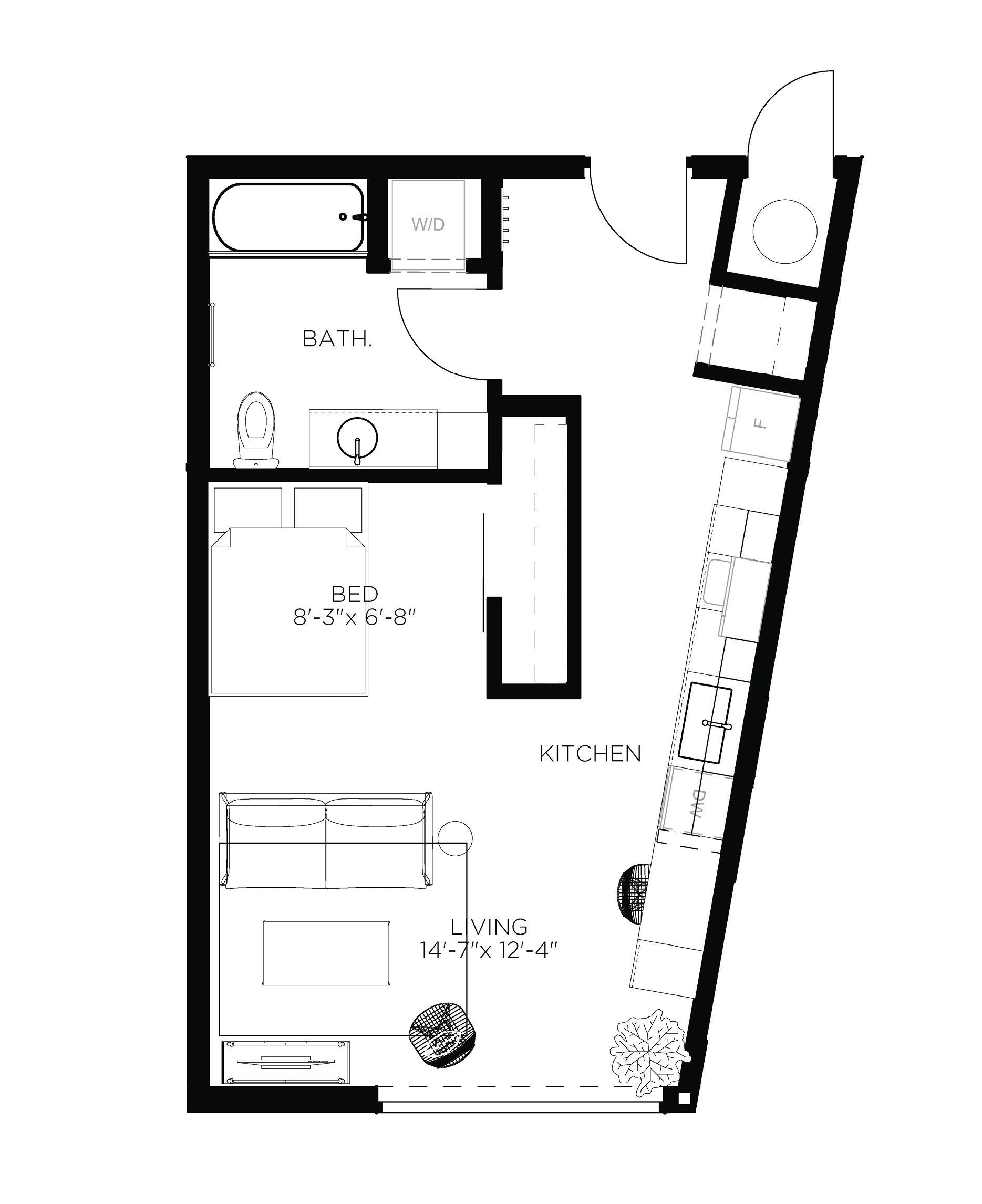 North Side Yard Studio S6 Floor Plan