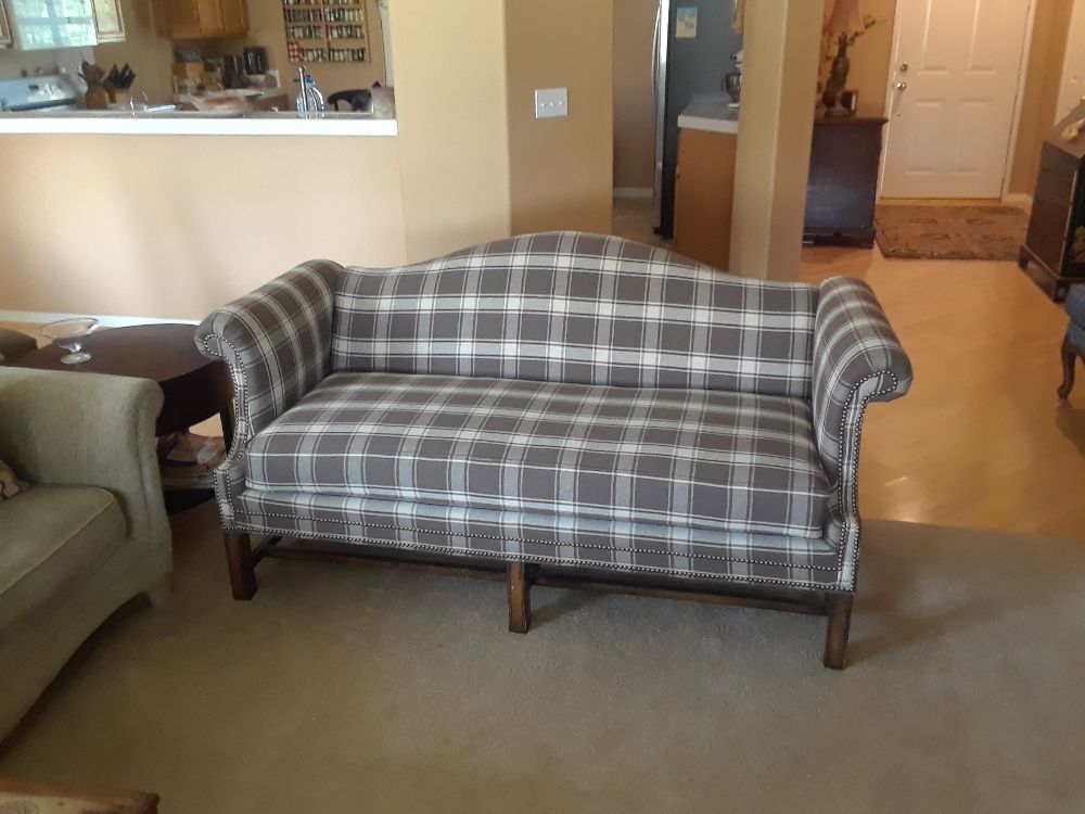 Fabric Sofa reupholstered by Cris Upholstery Yuciapa Furniture Reupholsterer