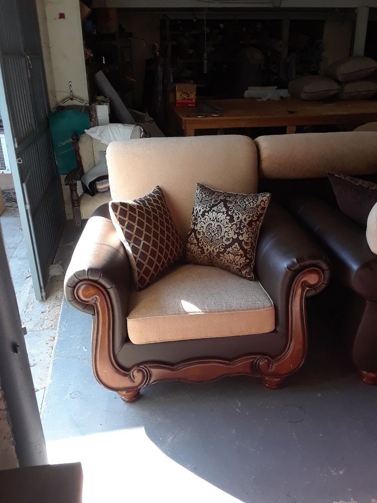 Leather Chair reupholstered by Cris Upholstery Yuciapa Furniture Reupholsterer
