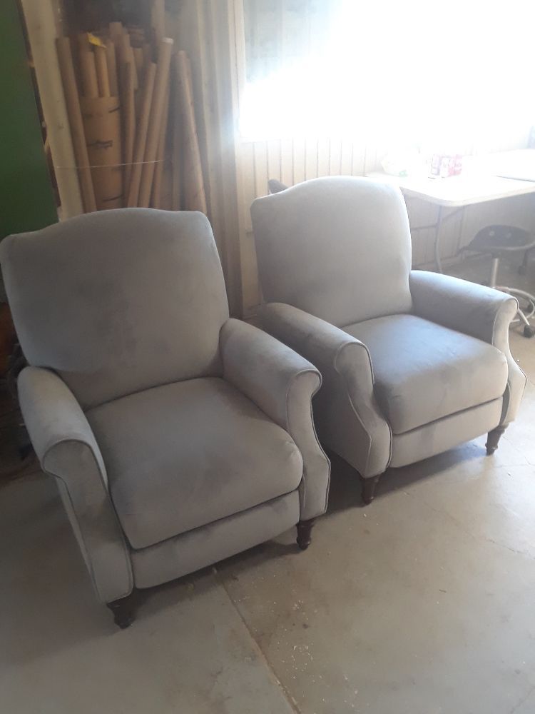 Formal upholstered chairs reupholstered by Cris Upholstery Yuciapa Furniture Reupholsterer