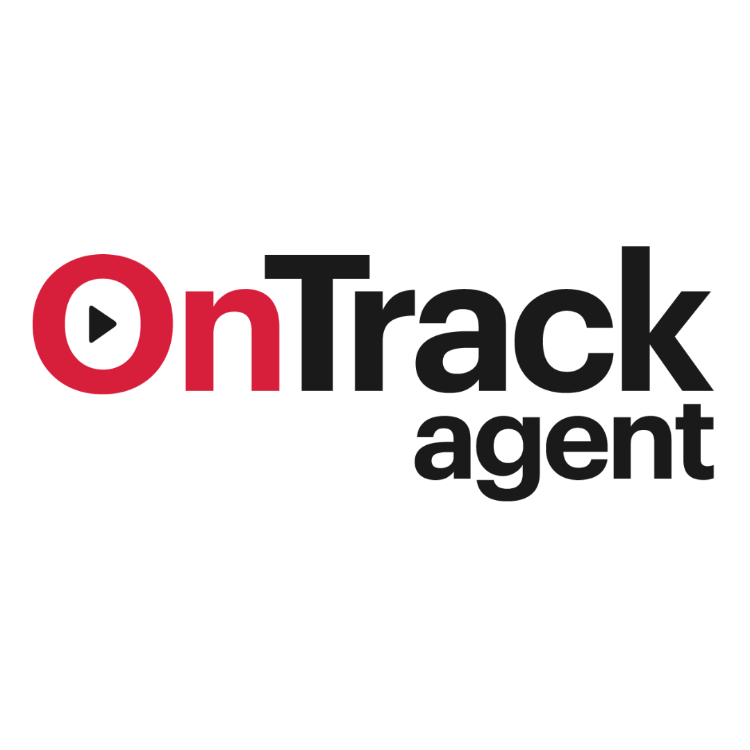 Logo for OnTrack Agent, red 