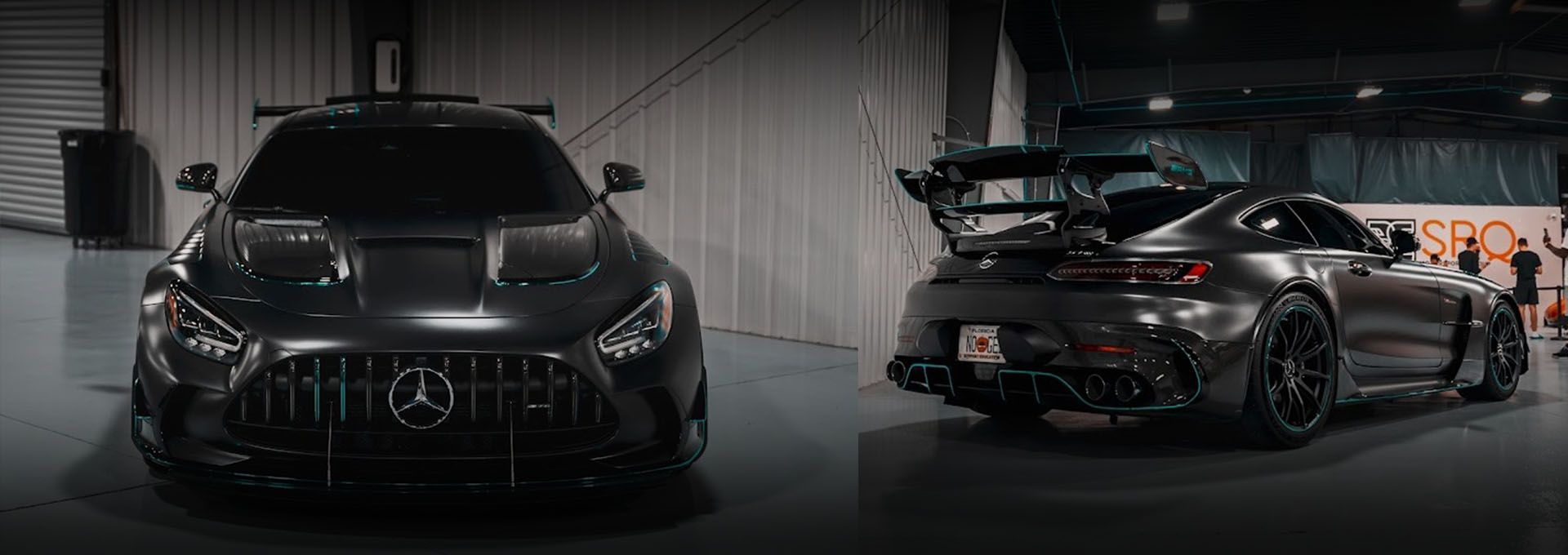 Two Images of Black Mercedes-Benz