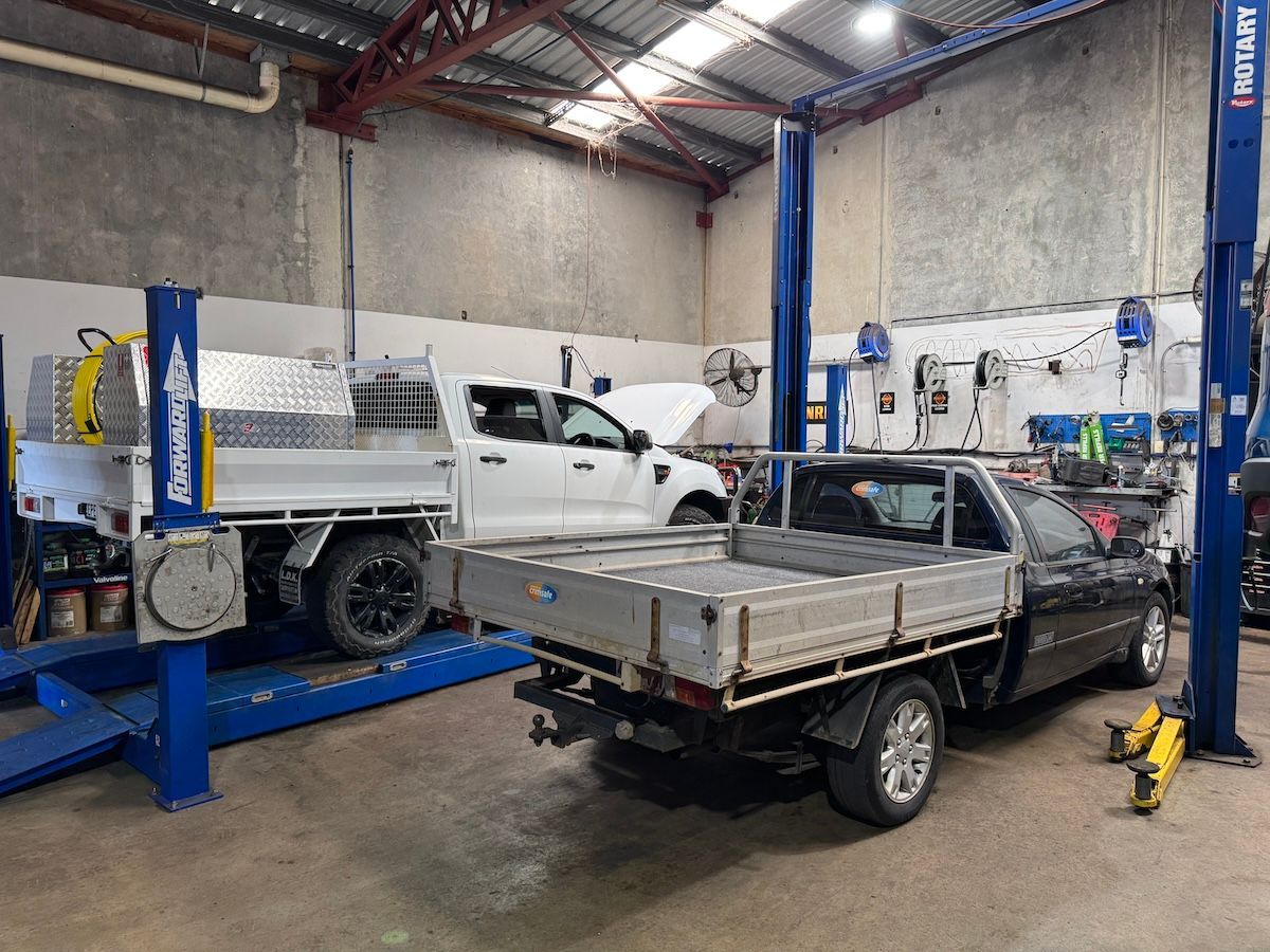 A Row Of Red Cars Are Parked Next To Each Other In A Parking Lot — All Automotive Services In Bundaberg East, QLD