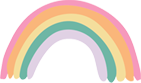 A colorful rainbow on a white background.