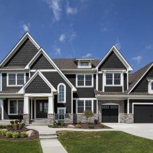 large home with dark gray LP graphite siding