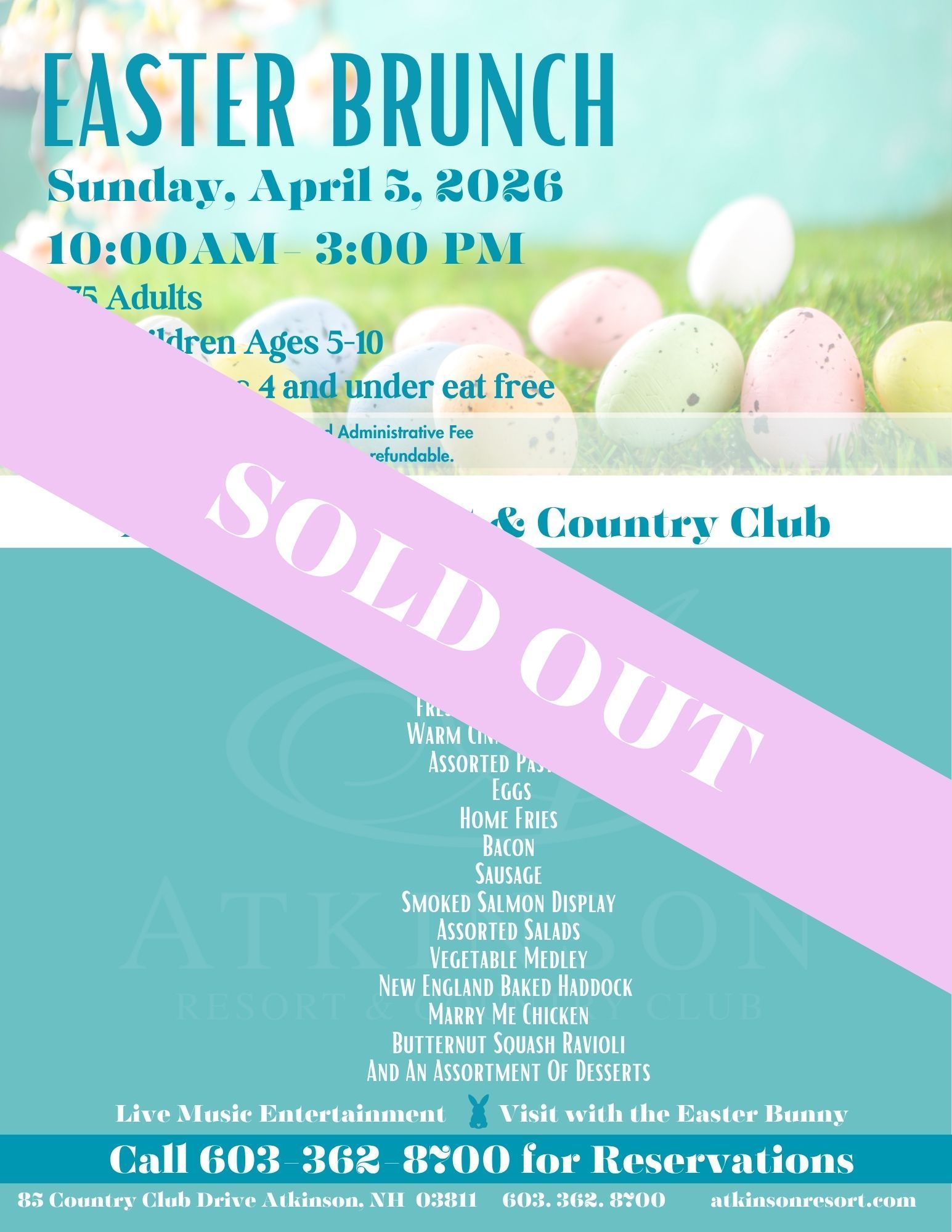 Mother's Day Brunch menu