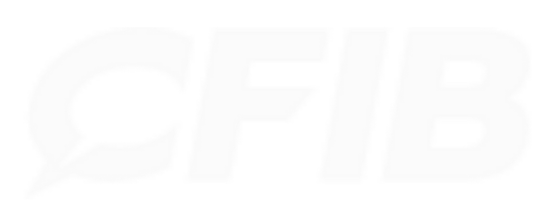 CFIB logo: White stylized letters against a white background.