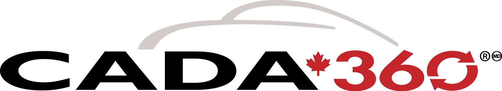 Logo of CADA 360 with a grey cloud-like shape above and a red maple leaf symbol.