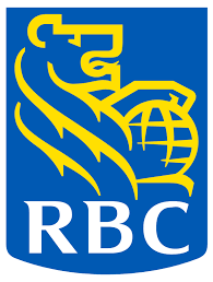 RBC logo: yellow lion holding globe on blue background with 