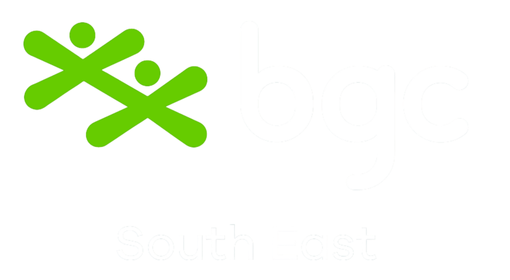 Two green figures with Boys and Girls Club South East Logo
