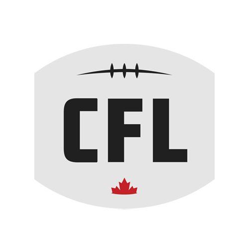 The logo for the canadian football league is a football with a canadian flag on it.