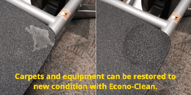 carpet before and after being cleaned with Econo-Clean