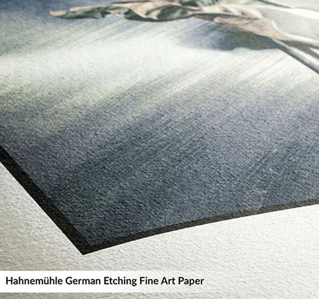 Hahnemühle German Etching is a traditional mould-made copperplate printing paper, complete with an inkjet coating designed especially for Fine Art applications.