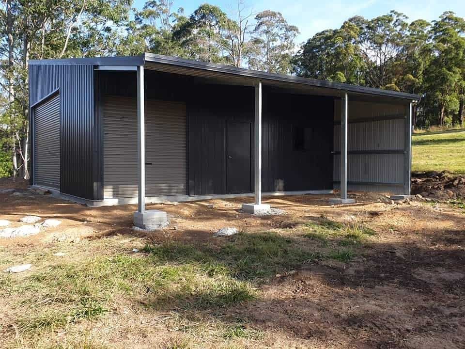 A Black Shed With a Porch — Hastings Valley Sheds in Wauchope, NSW