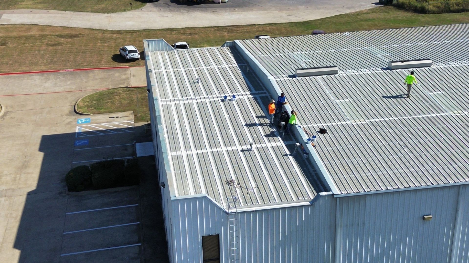 Silicone coating project on a residential roof in Mansfield