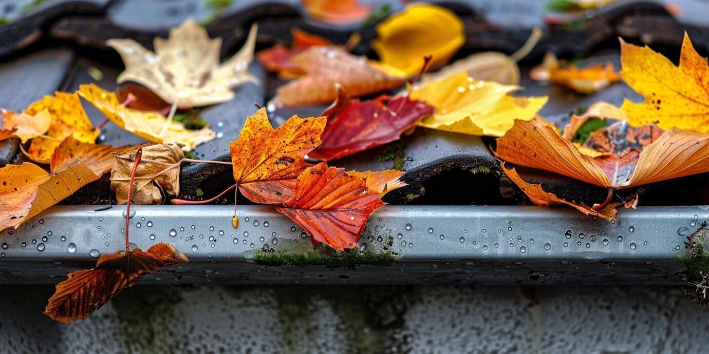 Autumn Leaves Obstructing Roof Drainage