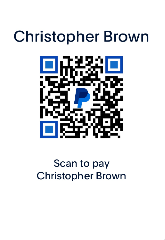 A qr code for christopher brown is shown on a white background.