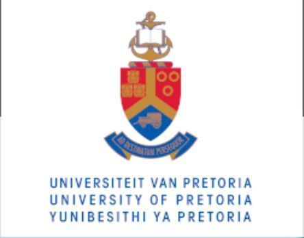 A logo for the University of Pretoria, another satisfied Steyn's Plumbing customer.