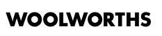 A black and white logo for woolworths on a white background.