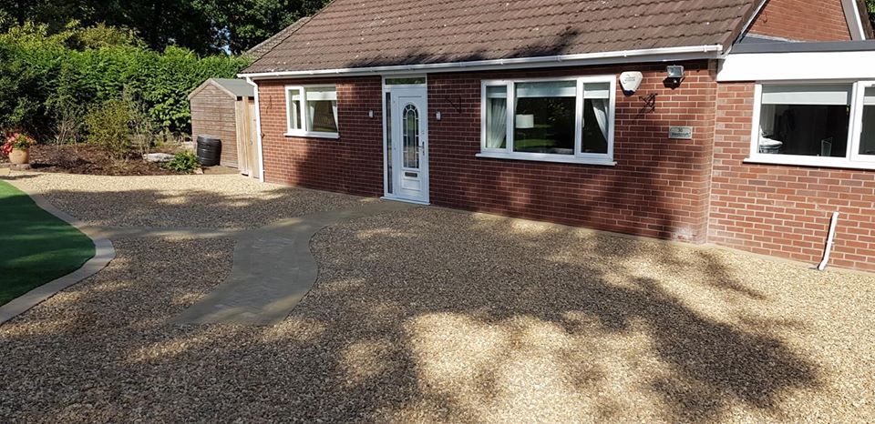 Competed golden flint gravel drive in Shropshire