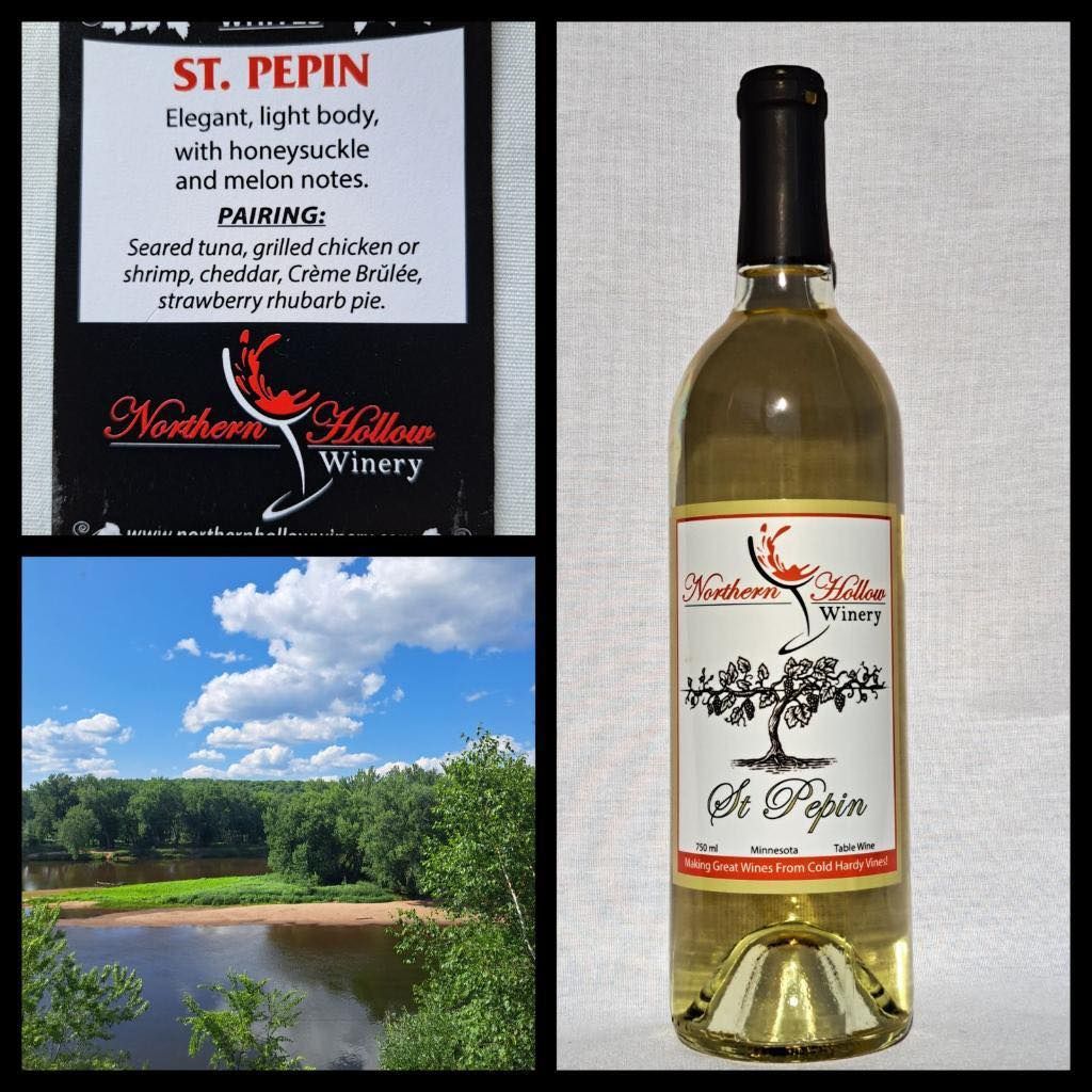 A bottle of st. pepin wine from northern hollow winery