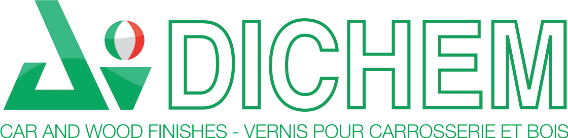 Logo di Dichem, una forma geometrica verde con il disegno della bandiera italiana, seguito dalla scritta "DICHEM".