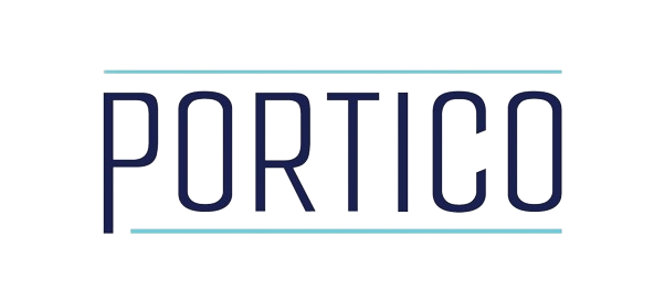 A logo for portico is shown on a white background.