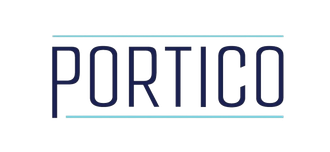 A logo for portico is shown on a white background.