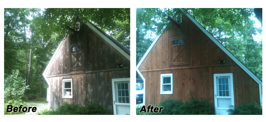 barn staining before and after 