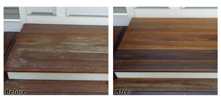 mahogany deck stripping sanding and staining with penofin 