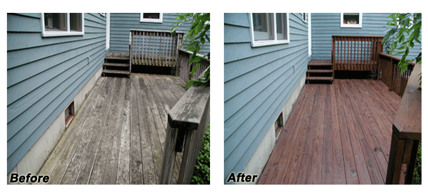 pressure washing deck and staining with penofin