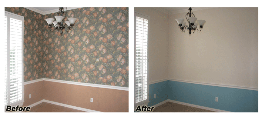 wallpaper removal and painting