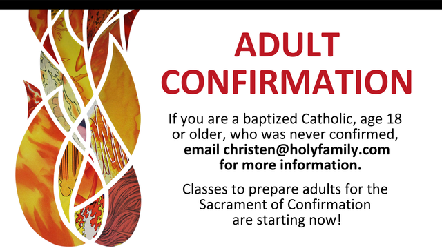 Beginning Confirmation Catholic Adult Confirmation Process
