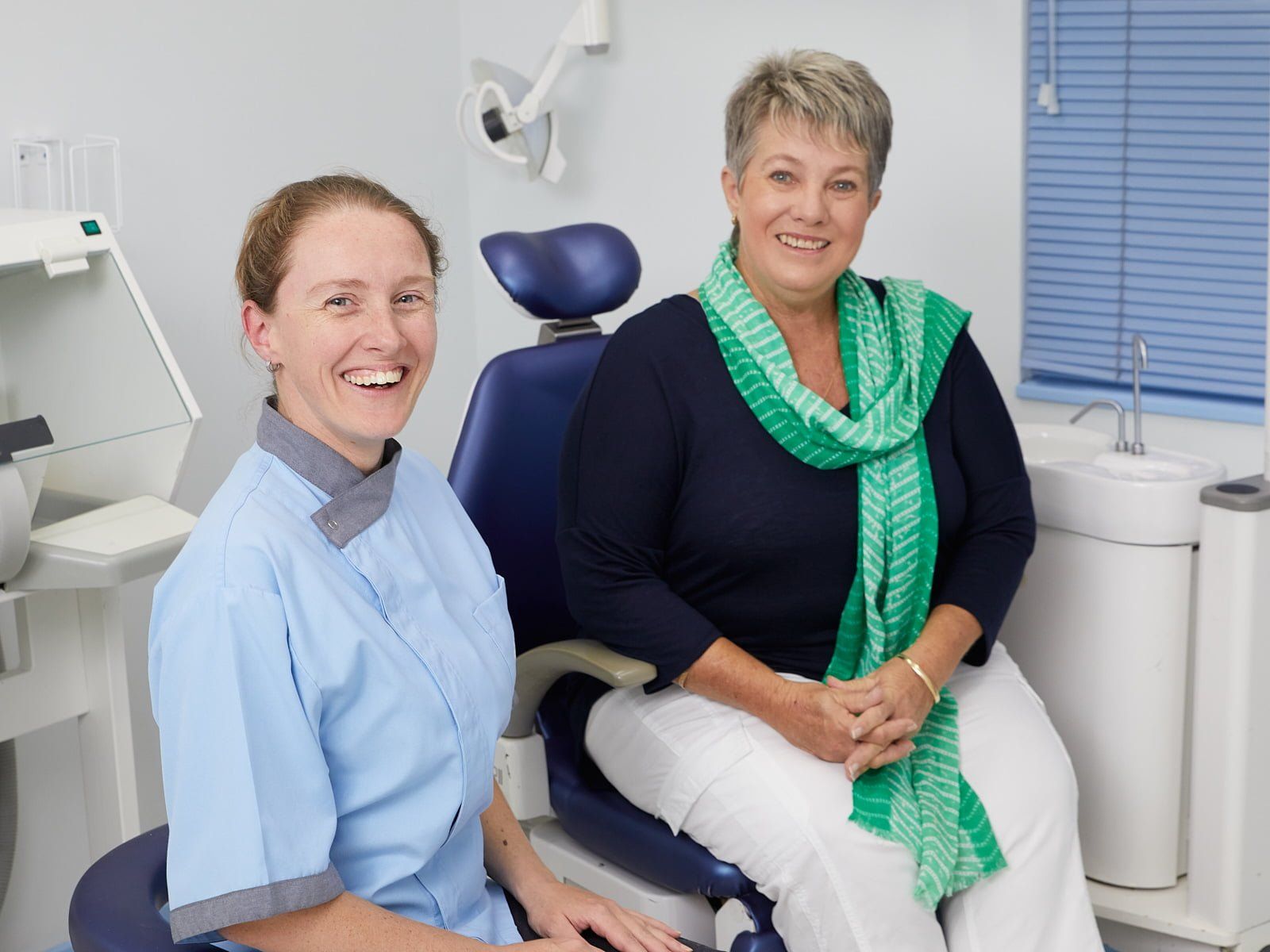 Dental Prosthetist with Happy Client — Bromley's Denture Clinic in Tweed Heads South, NSW