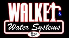 A neon sign for walker water systems since 1947