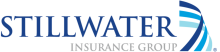 Stillwater Insurance Group logo with blue text and a stylized wave design.