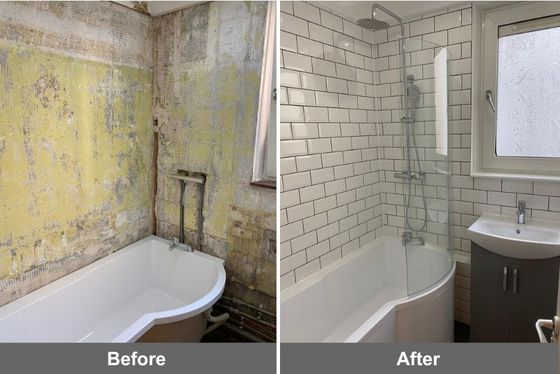 Stunning bathroom now completed! Good example of a bathroom before and after work completed by AD Berkshire Construction