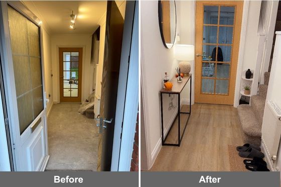 Stylish hall way Good example of a hall way before and after work completed by AD Berkshire Construction