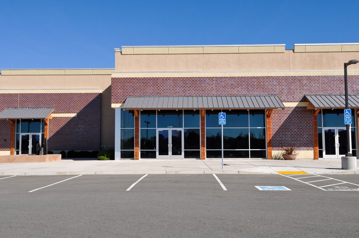 Modern Brick Shopping Center and Parking Lot — Santa Rosa, CA — Shawn's Paving Services