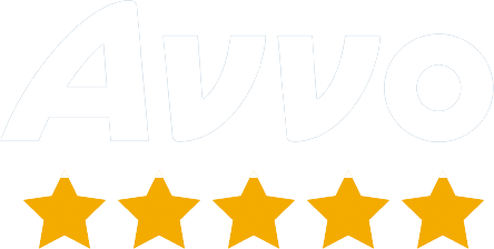 A white logo with five yellow stars on a white background.
