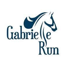 The logo for gabrielle run shows a horse 's head and the words `` gabrielle run ''.