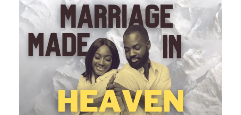 a poster that says marriage made in heaven