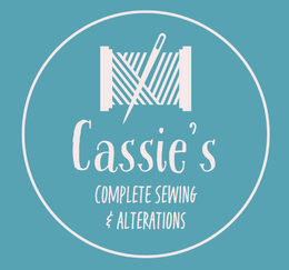 A logo for cassie 's complete sewing and alterations